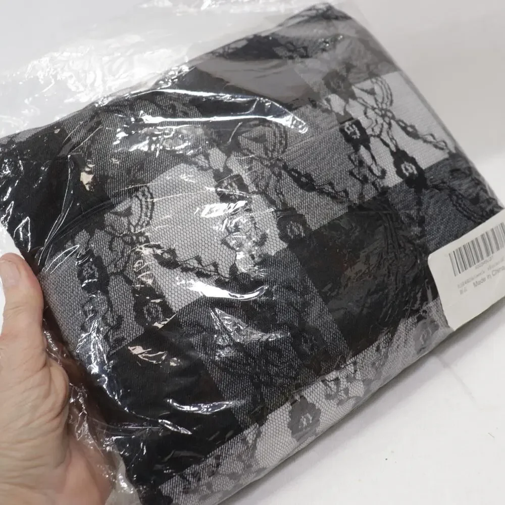 Flash World Reversible Tablecloth Black White Check Lace Rectangle 60X84 in